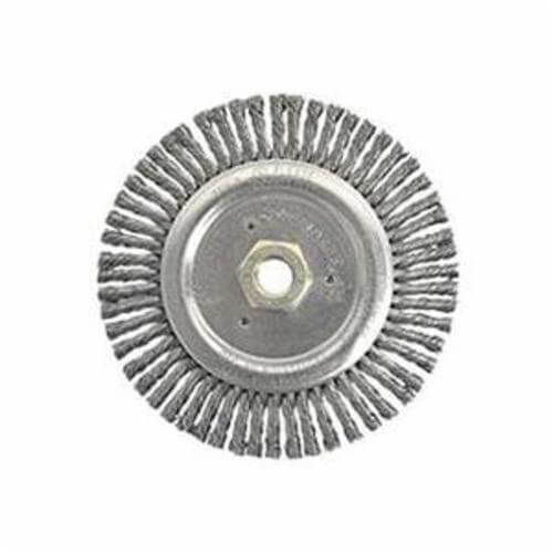 Weiler® 79805 Dually® Narrow Face Root Pass Wheel Brush with Nut, 6 in dia Brush, 3/16 in W Face