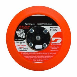 Dynabrade® 56180 Medium Density Non-Vacuum Backing Pad, 5 in dia Pad, Hook Attachment