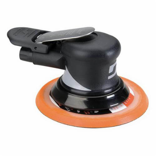 Dynabrade® Dynorbital® Supreme 56826 Non-Vacuum Palm Style Random Orbital Sander, 6 in Round Pad, 18 scfm Air Flow, 90 psi