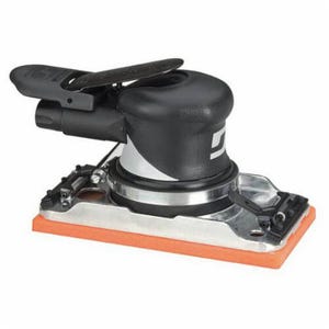 Dynabrade® Dynabug® II 57811 Palm Style Self-Generated Vacuum Pneumatic Orbital Sander, 3-2/3 x 7 in Rectangle Pad, 16 scfm Air Flow