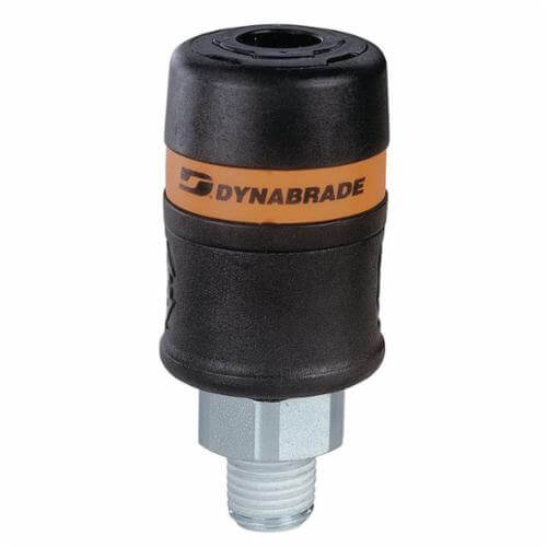 Dynabrade® 97567 Safety Coupler, 1/4 in Coupler, 1/4 in MNPT, 55 scfm Air Flow, 175 psi