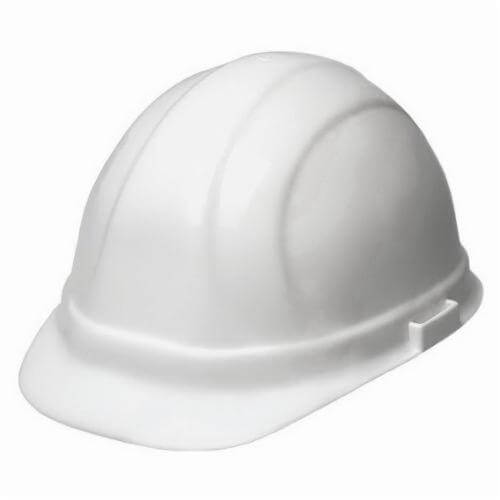 ERB® 19951 Omega II® Front Brim Hard Hat, White, 6-1/2 Fits Mini Hat, 8 Fits Max Hat, 6-Point Suspension, ANSI Class C