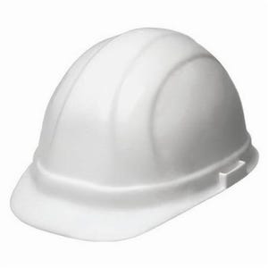 ERB® 19951 Omega II® Front Brim Hard Hat, White, 6-1/2 Fits Mini Hat, 8 Fits Max Hat, 6-Point Suspension, ANSI Class C