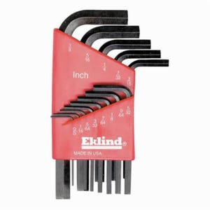 Eklind® 10113 Hex-L® Short Key Set, 13 pc, 0.05 to 0.375 in Hex, L-Handle, ANSI B18.3, Alloy Steel, Black Oxide