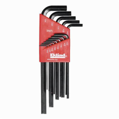 Eklind® 10213 Hex-L® Long Key Set, 13 pc, 0.05 to 0.375 in Hex, L-Handle, ANSI B18.3, Alloy Steel, Black Oxide