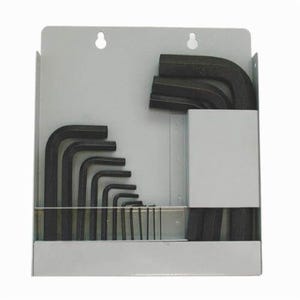 Eklind® 10515 Hex-L® Short Key Set with Metal Box, 15 pc, 0.7 to 17 mm Hex, L-Handle, ANSI B18.3, Alloy Steel, Black Oxide