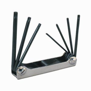 Eklind® 22571 Classic Short Key Set with Pouch, 7 pc, T10 to T40 Torx®, Fold-Up Handle, ANSI B18.3, Alloy Steel, Black Oxide