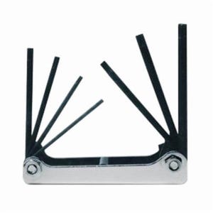 Eklind® 22572 Short Key Set with Pouch, 7 pc, T6 to T20 Torx®, Fold-Up Handle, ANSI B18.3, Alloy Steel, Black Oxide