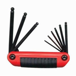 Eklind® 25919 Ergo-Fold™ Short Key Set, 9 pc, Ergonomic Grip/Fold-Up Handle, ANSI B18.3, Alloy Steel, Black Oxide