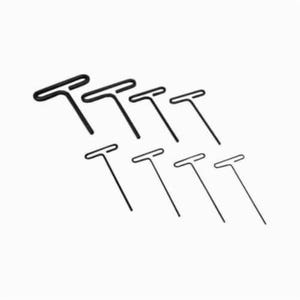 Eklind® 35168 Long Key Set, 8 pc, 2 to 10 mm Hex, Standard Grip/T-Handle Handle, ANSI B18.3, Alloy Steel, Black Oxide