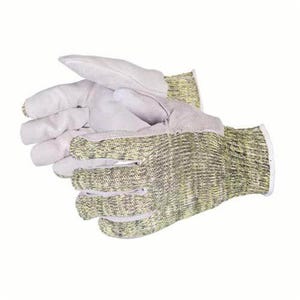 Superior Gloveâ„¢ SKWCPLP ParaActiv Proâ„¢ Cut-Resistant Glove, Split Leather Palm, ANSI/ISEA Cut Level: A5, Green/Black