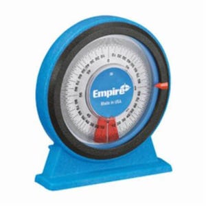 Empire® 36 Large Magnetic Protractor, 0 to 360° Measuring, 4-1/4 in L, 5.812 in Blade, Graduations 1/16 in, Polycast