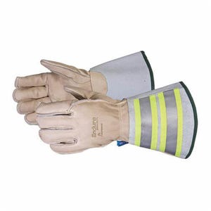 Endura® 365DLXDTLX Deluxe General Purpose Gloves, Lineman/Winter, XL, Grain Horsehide Leather Palm, Grain Horsehide Leather/Kevlar®, Silver Stripe