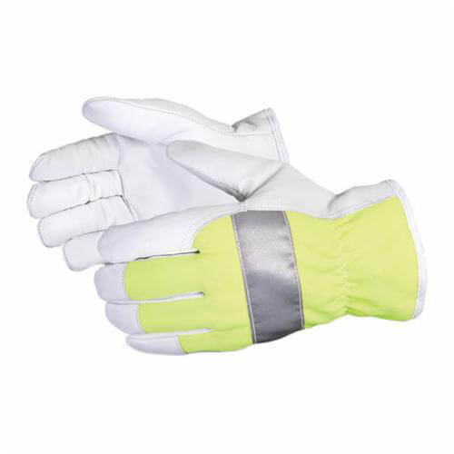 Superior Glove® 378GHVTLXX Endura® High Visibility General Purpose Gloves, Driver, 2XL, Gunn Cut Style, Goatskin Leather Palm