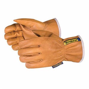 Endura® 378GOBKLXX General Purpose Gloves, Drivers, 2XL, OilBloc™/Grain Goatskin Leather, Tan, Slip-On Cuff