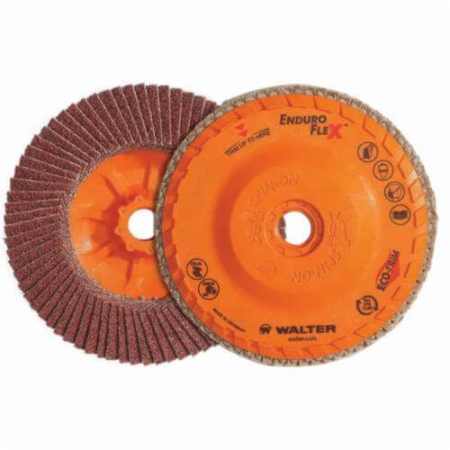 Walter Surface Technologies Enduro-Flex™ 06B456 06-B Close Spin-On Coated Flap Disc, 4-1/2 in dia Disc, 60 Grit, Medium