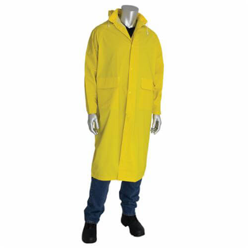 PIP® 201-300X2 Base35™ 2 pc Premium Waterproof Rain Coat, Unisex, 2XL, Yellow, Corduroy/Polyester/PVC, Resists: Chemical and Water