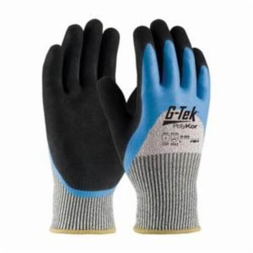 G-Tek® 16-820/L Unisex Cut-Resistant Gloves, L, Latex with Micro Surface Grip Coating, PolyKor™ Acrylic, Knit Wrist Cuff