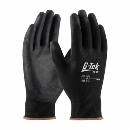 G-Tek® GP™ 33-B125/XXL General Purpose Gloves, Coated, 2XL, Polyurethane Palm, Nylon, Gray, Polyurethane Coating