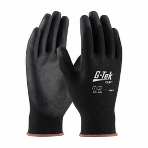 G-Tek® GP™ 33-B125/L General Purpose Gloves, Coated, L, Polyurethane Palm, Nylon, Gray, Polyurethane Coating
