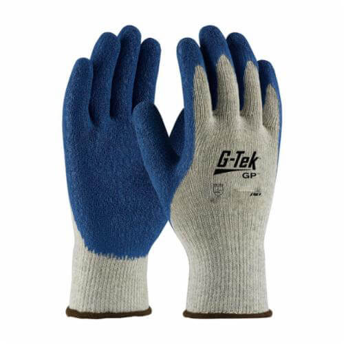 G-Tek® GP™ 39-C1300/XL 39-C1300 Premium Grade General Purpose Gloves, Coated, XL, Latex Palm, Cotton/Polyester, Blue/Gray