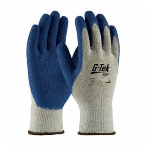 G-Tek® GP™ 39-C1300/XL 39-C1300 Premium Grade General Purpose Gloves, Coated, XL, Latex Palm, Cotton/Polyester, Blue/Gray