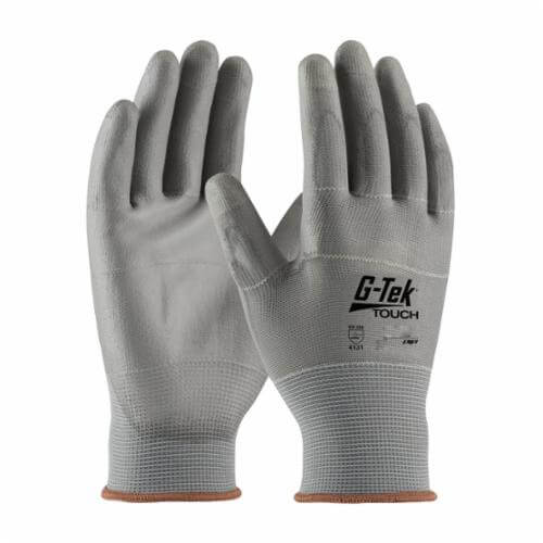 G-Tek® Touch 33-GT125/L General Purpose Gloves, Coated, L, Polyurethane Palm, Nylon/Polyester, Gray, Polyurethane Coating