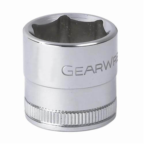 GearWrench® 80387 Socket, Standard Length, Metric, Square Drive, 3/8 in Drive, 19 mm Socket, 0.984 in OAL, 0.492 in Opening Depth