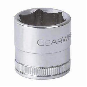 GearWrench® 80387 Socket, Standard Length, Metric, Square Drive, 3/8 in Drive, 19 mm Socket, 0.984 in OAL, 0.492 in Opening Depth
