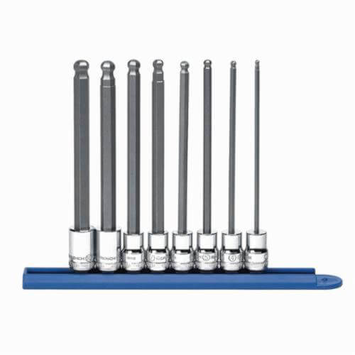 GearWrench® 80573 Professional Bit Socket Set, 3 to 10 mm Hex, 3/8 in Drive, 8 pc, Polished Chrome