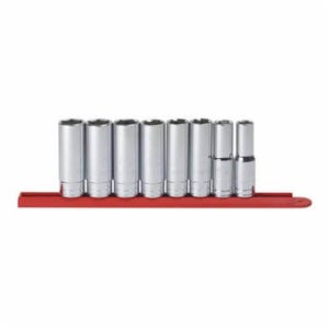 GearWrench® 80705 Socket Set, Imperial, 8 pc, 6 Points, 9/16 to 3/4 in Included Socket Size, 1/2 in Drive, Polished Chrome