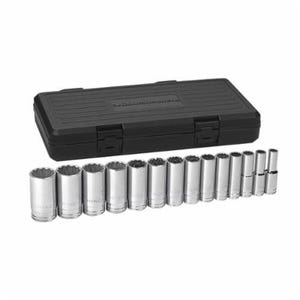 GearWrench® 80732 Socket Set, Imperial, 14 pc, 12 Points, 7/16 to 1-1/2 in Included Socket Size, 1/2 in Drive, Polished Chrome