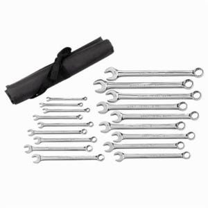 GearWrench® 81920 Long Length Non-Ratcheting Combination Wrench Set, Metric, 18 pc, 7 to 20 mm, Full Polished Chrome