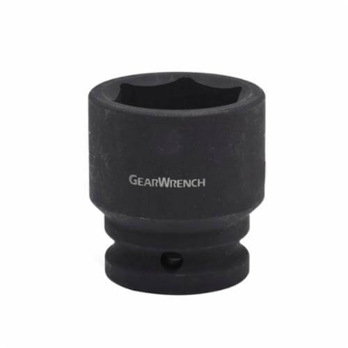 GearWrench® 84838 Socket, Standard Length, Impact Rated, Metric, Square Drive, 3/4 in Drive, 27 mm Socket, 50 mm OAL