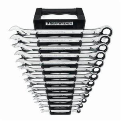 GearWrench® 85199 Combination Wrench Set, Extra Long Length Ratcheting, Imperial, 1/4 to 1 in Size, 13 pc