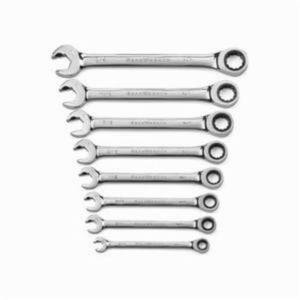 GearWrench® 85599 Ratcheting Regular Length Combination Wrench Set, Imperial, 8 pc, 5/16 to 3/4 in, Chrome Plated