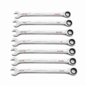 GearWrench® 86452 120XP™ Combination Wrench Set, Extra Long Length Ratcheting Universal, Imperial, 13/16 to 1-1/4 in Size, 7 pc