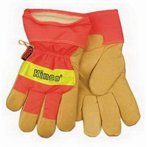 Kinco® Heatkeep® 1938-XL High Visibility Men's General Purpose Gloves, Wing Thumb Style, XL, Nylon Back, Hi-Viz Orange