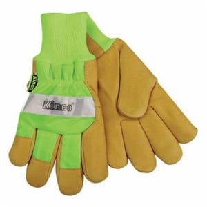 Kinco® Heatkeep® 1939KW-L High Visibility Men's General Purpose Gloves, Wing Thumb Style, L, Hi-Viz Green