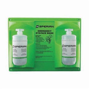 Honeywell Safety Eyesalineâ„¢ 32-000462-0000-H5 Double Bottle Eye Wash Station, 19 in H x 14 in W x 4 in D, Wall Mount