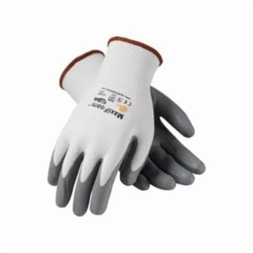 PIP® MaxiFoam® 34-800/XL Premium General Purpose Gloves, Coated, XL, Microfoam Nitrile Palm, 15 ga Nylon, Gray/White