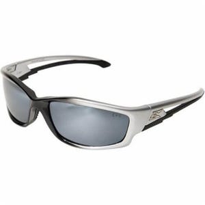 Edge® SK117 Kazbek Non-Polarized Safety Glasses, Anti-Scratch, Silver Mirror Polycarbonate Lens, Gloss Silver, Gradient Nylon Frame