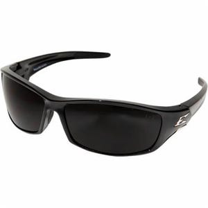 Edge® SR116 Reclus Non-Polarized Protective Glasses, Anti-Scratch, Smoke Lens, Full Framed/Wraparound Frame, Black