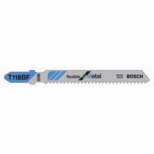 Dremel® T118BF Flexible Jig Saw Blade, 3-5/8 in L x 0.3 in W, 11 to 14, Bi-Metal Cutting Edge, Bi-Metal Body