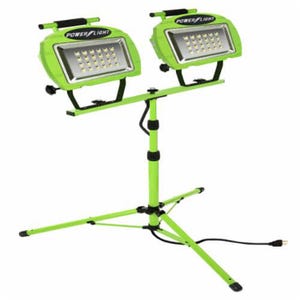 Southwire® L1322SW Portable Work Light, LED Lamp, 20 W, 12 VDC, Floor Stand Base, 2 Heads