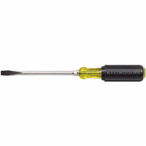 Klein® 602-4 Keystone Screwdriver, Heavy Duty, Cushion-Grip®, 1/4 in Point, 4 in Round Steel Shank, 8-11/32 in OAL, Acetate Handle