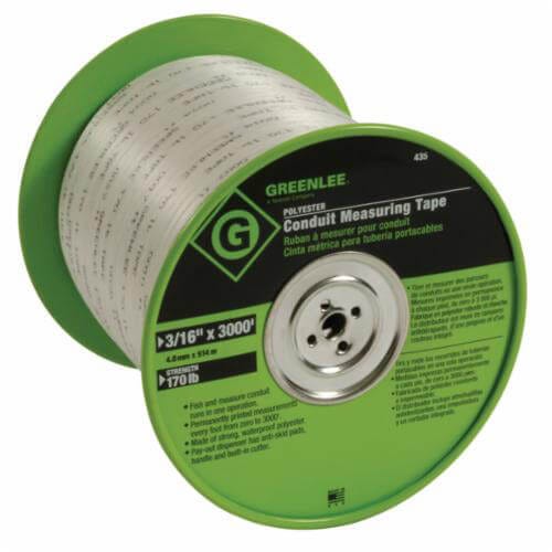 Greenlee® 435 Conduit Measuring Tape, 3/16 in W x 3000 ft L Blade, Polyester