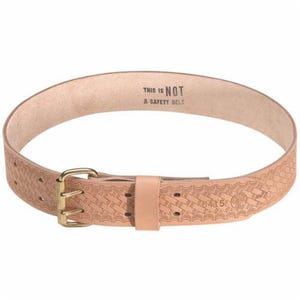 Klein® 5415L Heavy Duty Embossed Tool Belt, Size L, Leather, Tan