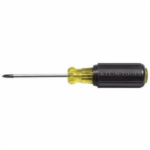 Klein® 603-3 Screwdriver, Cushion-Grip®, #1 Phillips® Point, 3 in Round Steel Shank, 6-3/4 in OAL, Rubber Handle, Polished Chrome