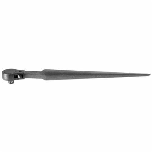 Klein® 3238 Ratcheting Construction Wrench, 1/2 in Drive, Teardrop Head, 15 in OAL, Steel, Black Oxide